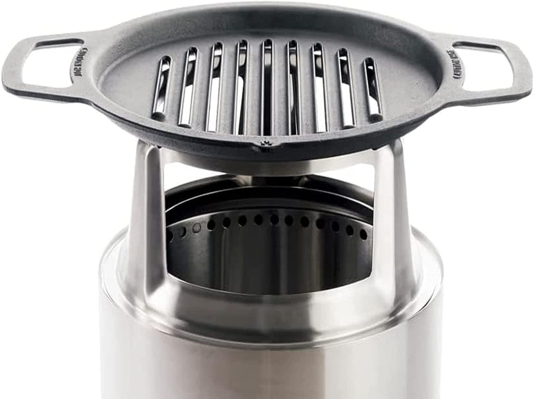 Solo Stove Ranger Grillrost mit Aufsatz, Gusseisen-Grillrost mit Edelstahlaufsatz - Erhöhung von 16,