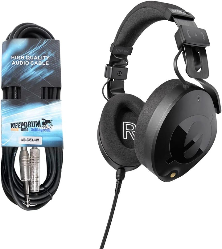 RØDE NTH-100 Over-Ear Headphones Studio-Kopfhörer + keepdrum Verlängerungskabel 3m NTH100-3m cable,
