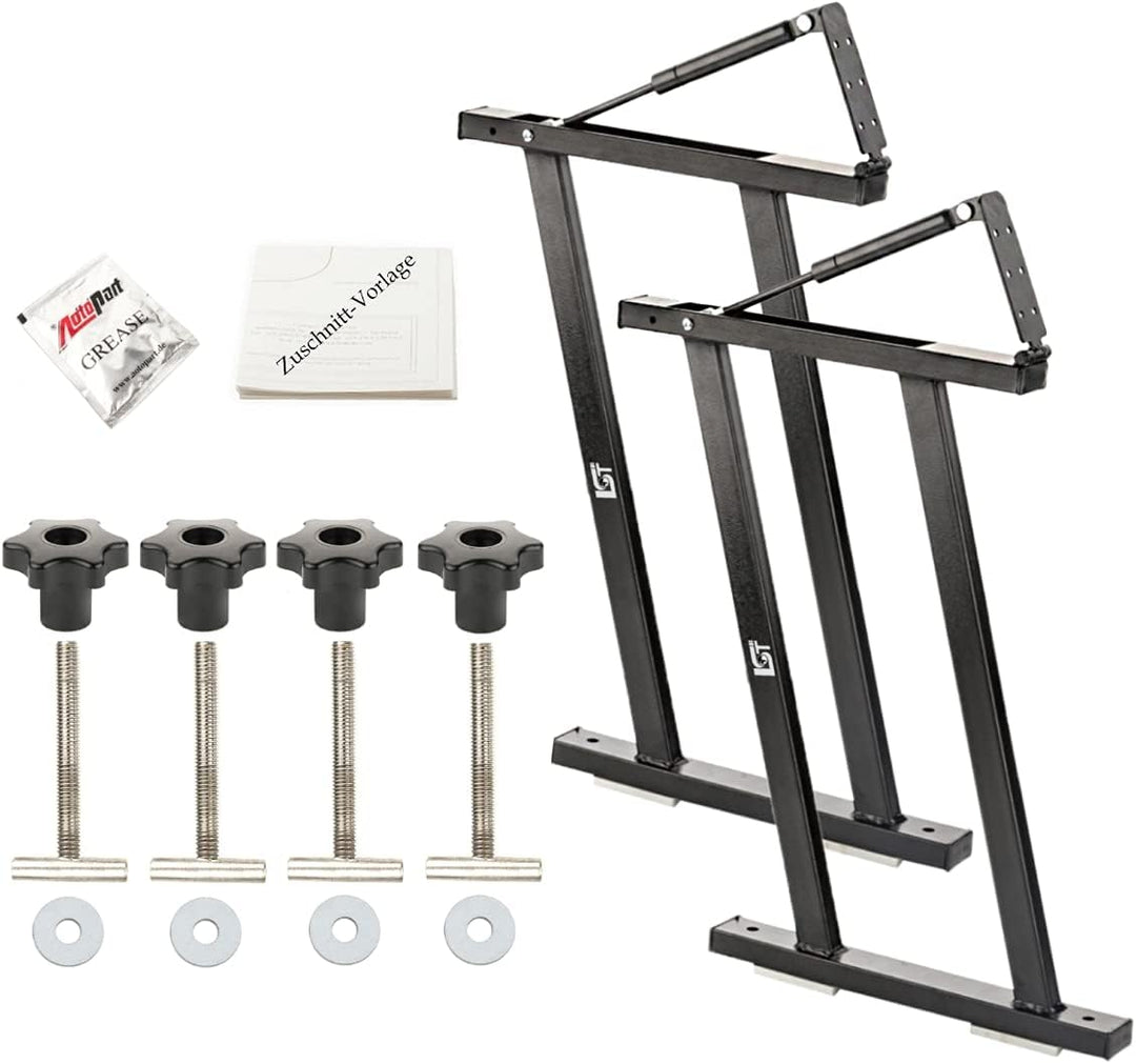 LST 2x Schienen Schwarz Schrauben Scharnier Dämpfer Multiflexboard T5 T6 V VI