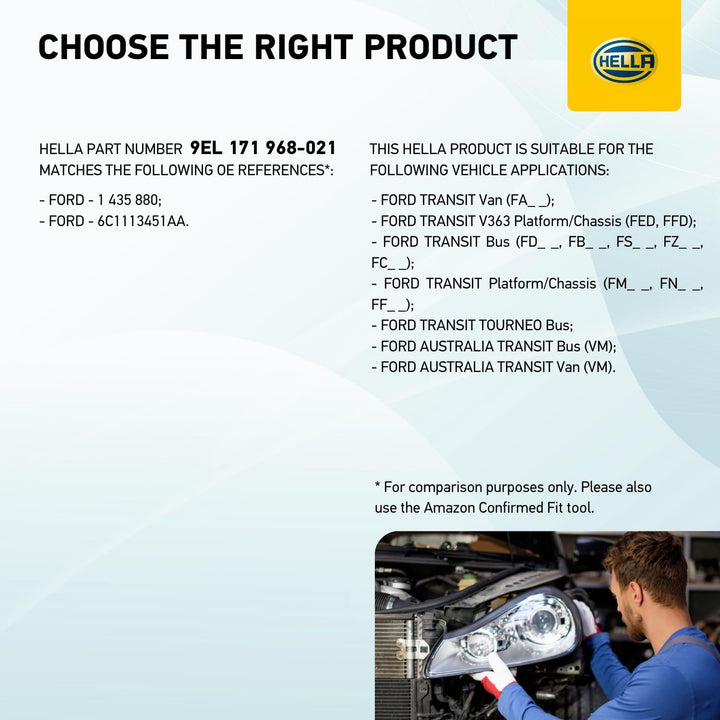 HELLA 9EL 171 968-021 Heckleuchte - Glühlampe - rechts - für u.a. Ford Transit Box (Fa_ _), Rechts