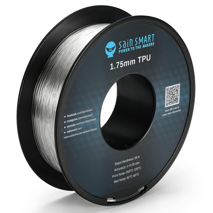 SainSmart TPU 3D-Drucker Filament, 1,75 mm, 0,8 kg, klar transparent, transparent