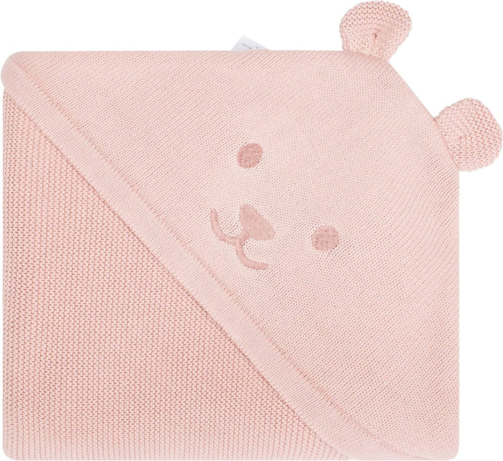 Steiff Unisex Baby Basic Decke Strick GOTS, Silver Pink