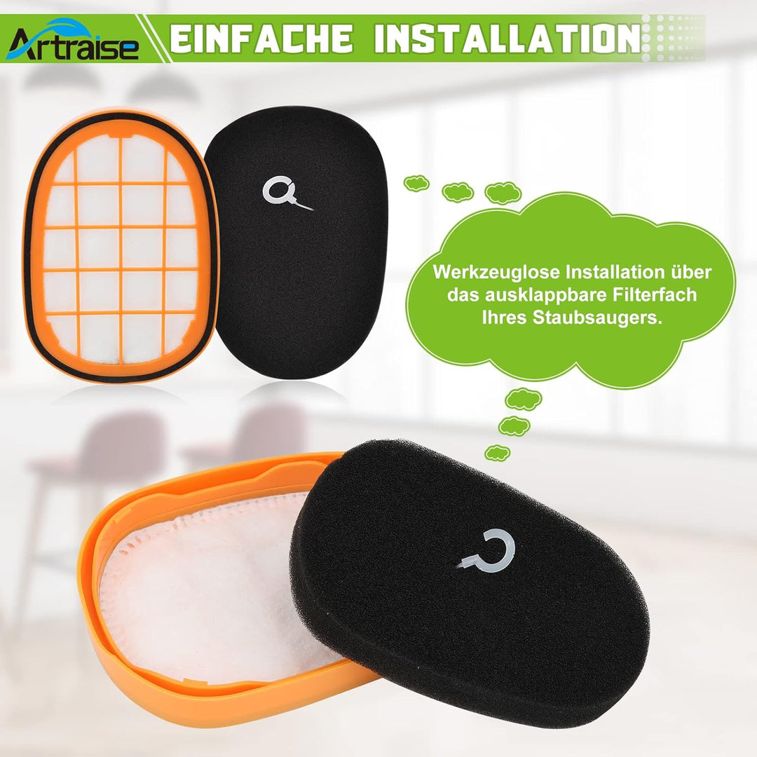Artraise Filter für Philips SpeedPro Max Staubsauger, 6 Stück für Philips FC6812 FC6813 FC6822 FC682
