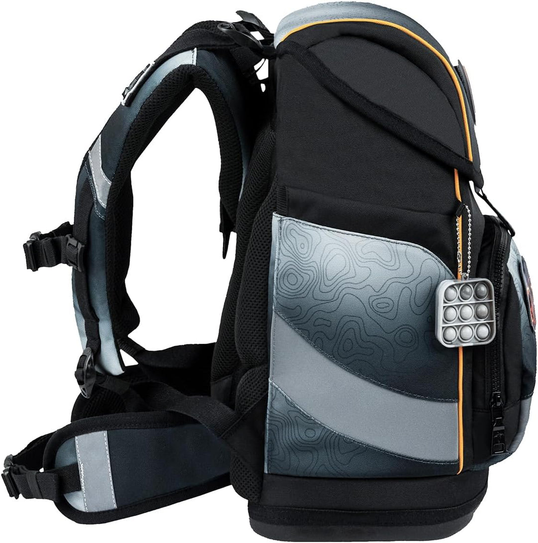 Belmil Smarty Plus Premium Schulranzen Set 405-51/P/S Black Grey, Black Grey