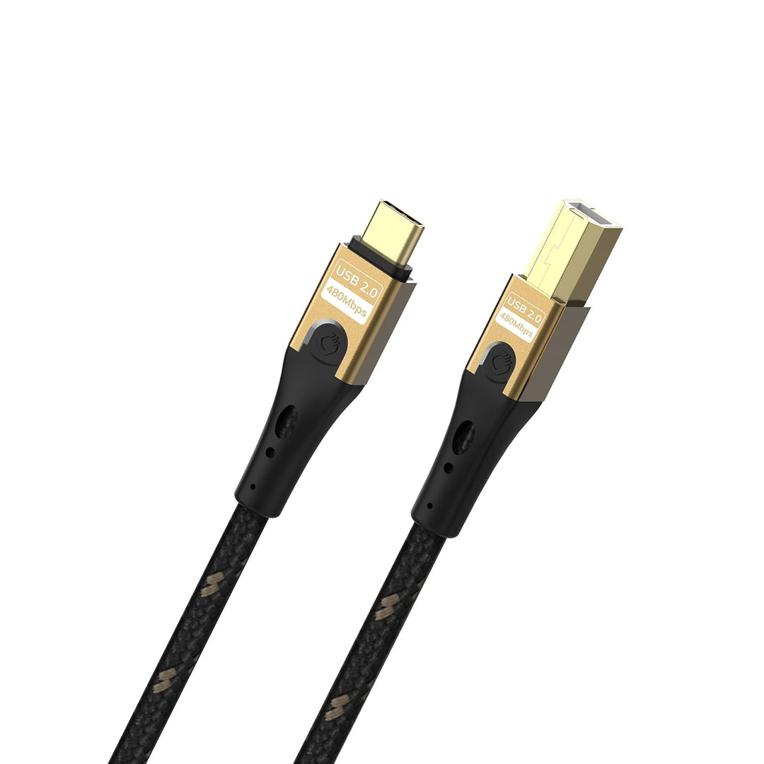 OEHLBACH USB Primus CB - USB Typ C auf Typ B Kabel - 480 Mbps Datenrate, hochwertiger Gewebemantel,