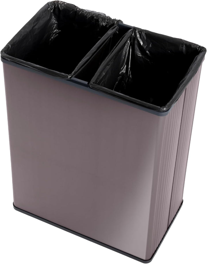 Curver Keter Verto Recycle 54L Mülleimer für Küche, zwei Fächer, einfache Sortierung, offen, schlank