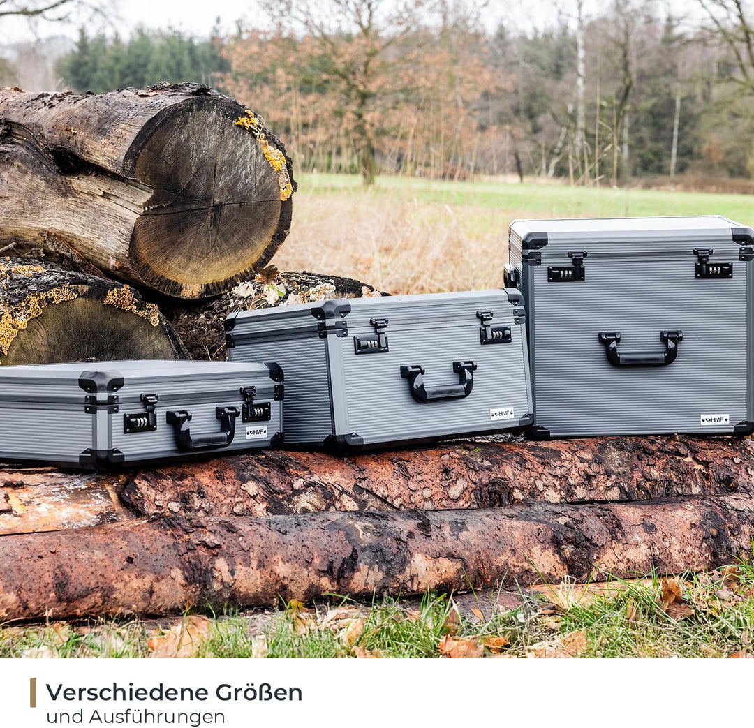 HMF 14422-02 Alu Fotokoffer, Miniaturenkoffer mit Rasterschaumstoff | 46 x 33 x 41 cm, 46 x 33 x 41