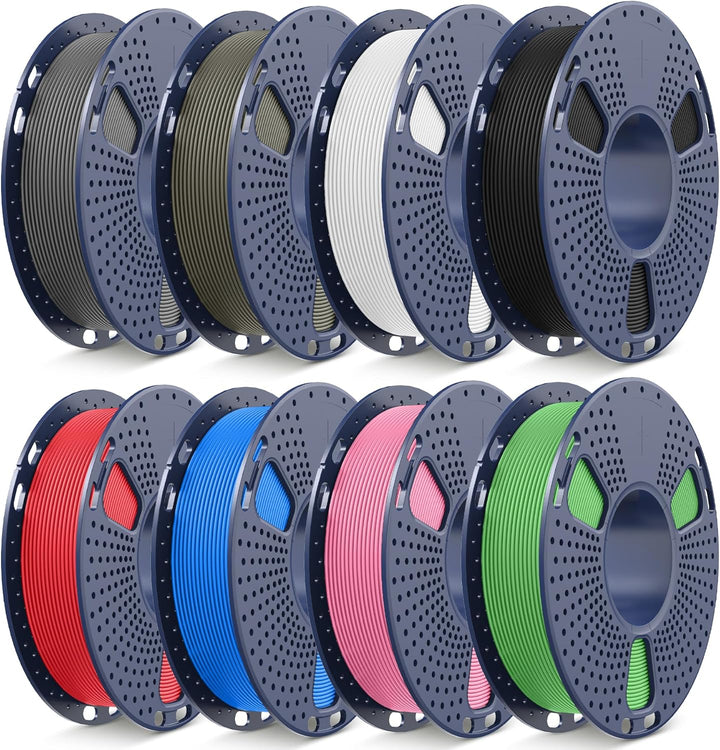SUNLU Matt PLA Filament Bundle Mehrfarbig, 250g PLA 3D Drucker Filament 1.75mm, 0.25kg/Spule,8 Packu