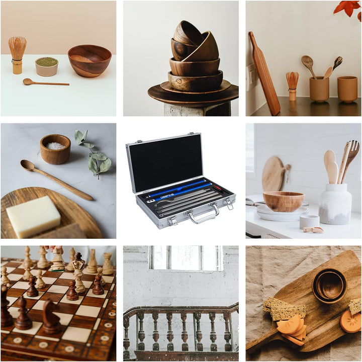 DEEFIINE Drechseleisen Set,Drehwerkzeuge für Holz Mit Hartmetall-Schneidplatten,verstellbare Drechse