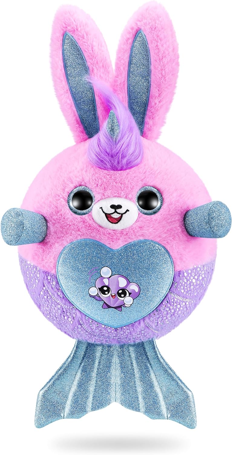 Rainbocorns Mermaidcorn Surprise Serie 7, Coral Hase, von ZURU, 28 cm Plüschtier, Meerjungfrau Spiel