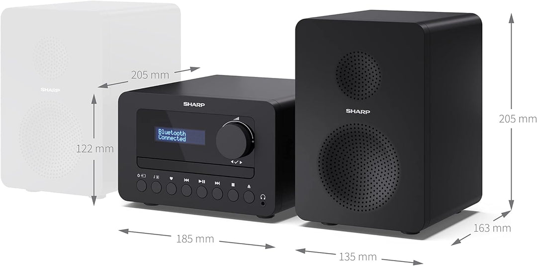 SHARP XLB520D HI-FI-Soundsystem Kompaktanlage (40 Watt, digitales Radio mit DAB+ und FM-Tuner, Bluet