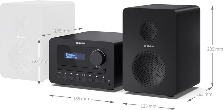 SHARP XLB520D HI-FI-Soundsystem Kompaktanlage (40 Watt, digitales Radio mit DAB+ und FM-Tuner, Bluet