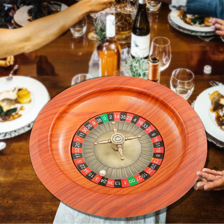 Glixoft Holz-Roulette-Rad, 12 Zoll, Digitales Zifferblatt, Russisches Roulette, Brettspiel, Lotterie