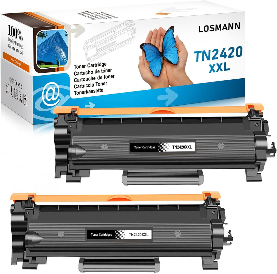 LOSMANN XXL Toner (6.000 Seiten) Kompatibel für Brother TN2420 TN2410 für Brother MFC-L2710DW MFC-L2