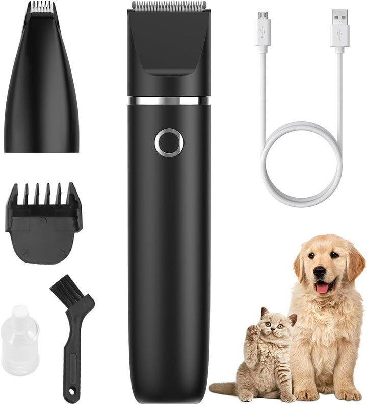 Brifit 2 in 1 Leise Hundeschermaschine, Schermaschine Hund Katze mit 2 Messerkopf, IPX7 Pfotentrimme