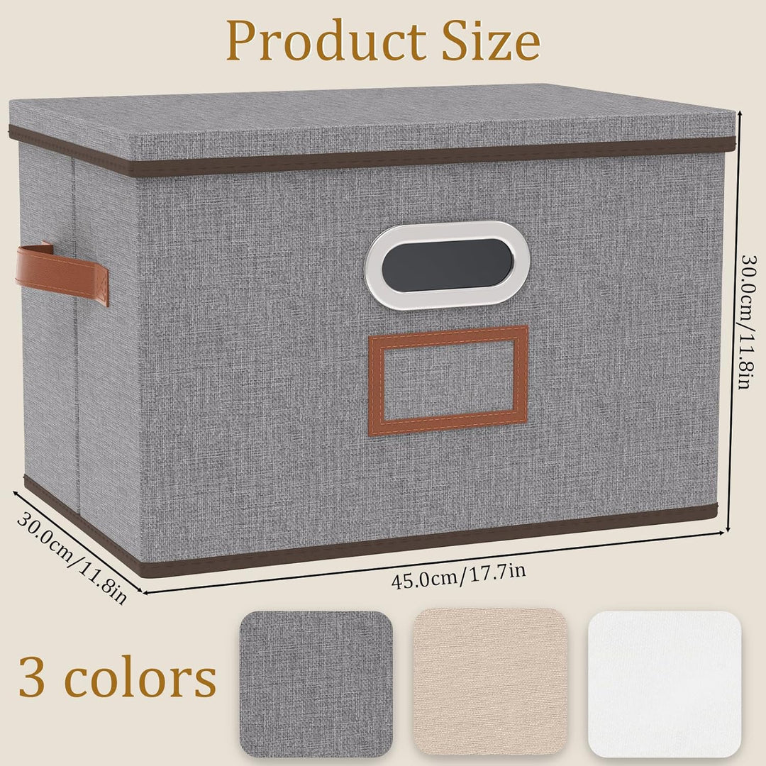 OUTBROS Aufbewahrungsbox mit Deckel und Griff, 45 x 30 x 30 cm Faltbarer Aufbewahrungsbox aus Stoff