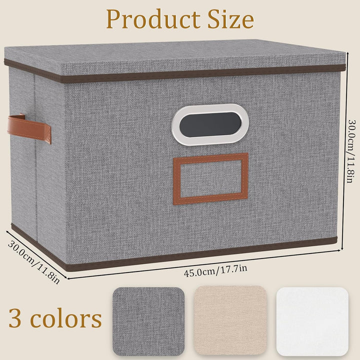 OUTBROS Aufbewahrungsbox mit Deckel und Griff, 45 x 30 x 30 cm Faltbarer Aufbewahrungsbox aus Stoff