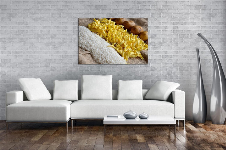 deyoli viele gesunde Lebensmittel im Format: 80x60 als Leinwandbild, Motiv fertig gerahmt auf Echtho