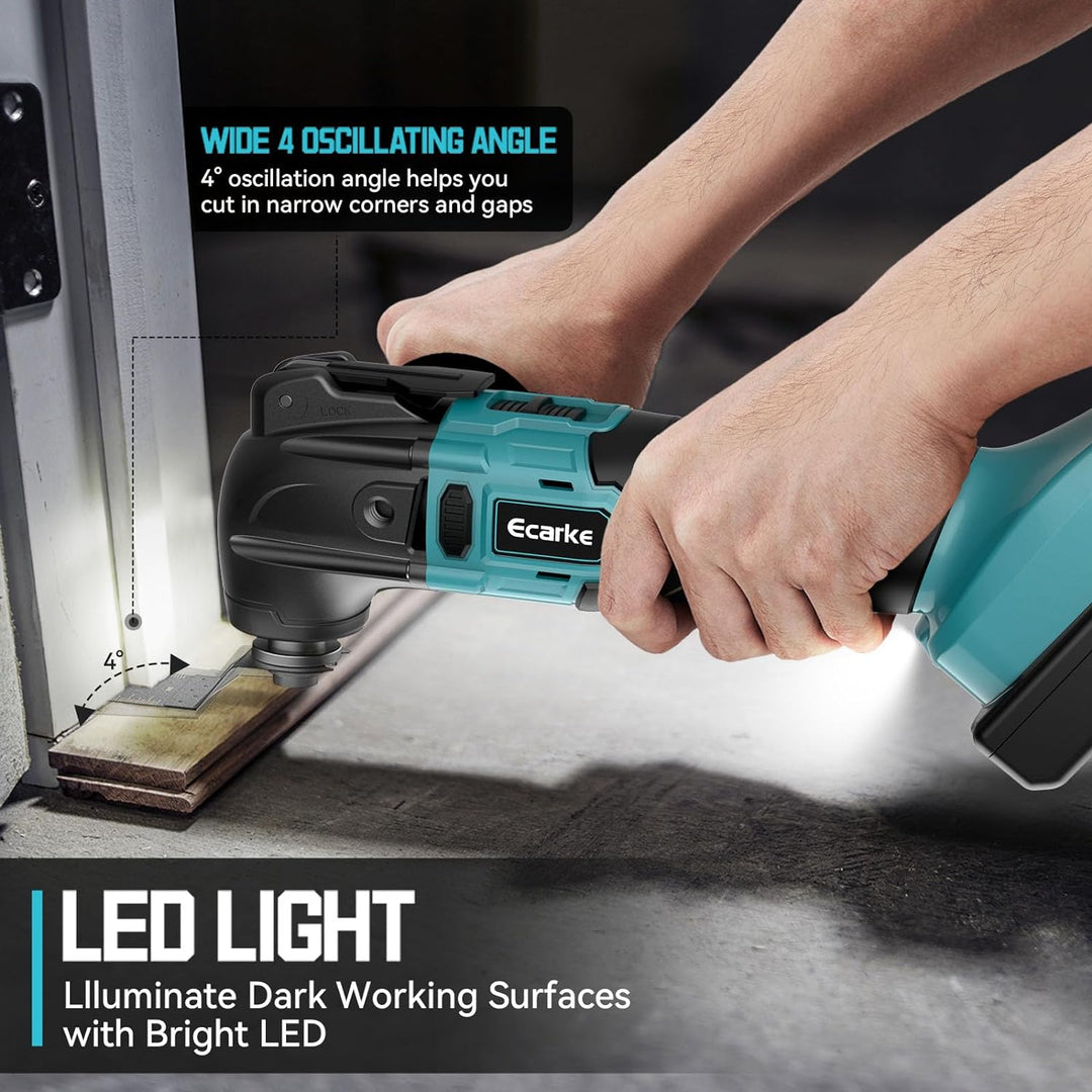 Ecarke Akku-Multifunktionswerkzeug für Makita Akku 18V Li-Ion,Multitool 6 Einstellbare Geschwindigke
