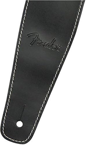 Fender Broken-In Leather Strap, Black 2.5", 6,3 x 116-137 cm Schwarz, Schwarz