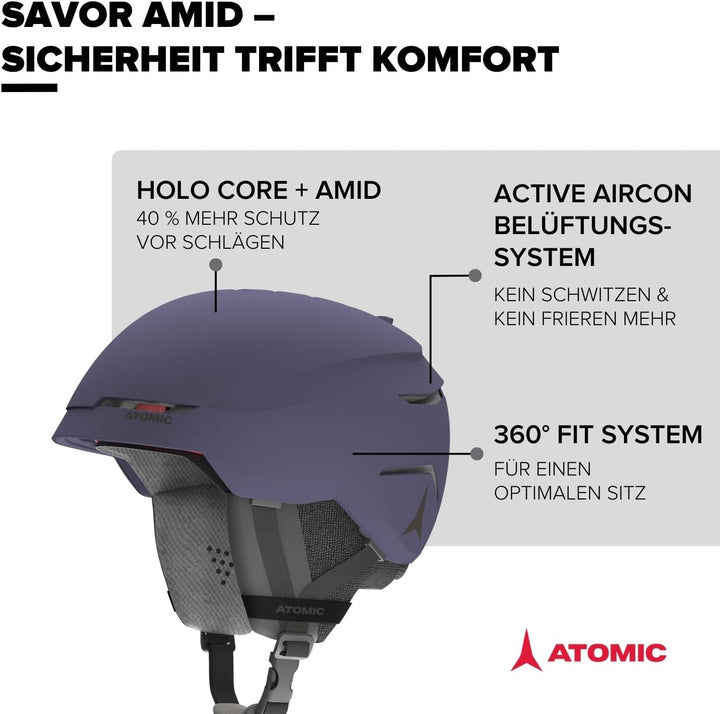 ATOMIC SAVOR AMID Skihelm - Unisex für Erwachsene - 360° Fit System - Überlegener Aufprallschutz - A