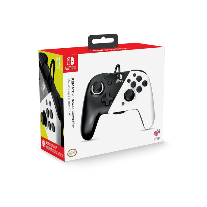 PDP Gaming Faceoff Deluxe+ verkabelt Switch Pro Controller - Schwarz and weiss - Offiziell Lizenzier