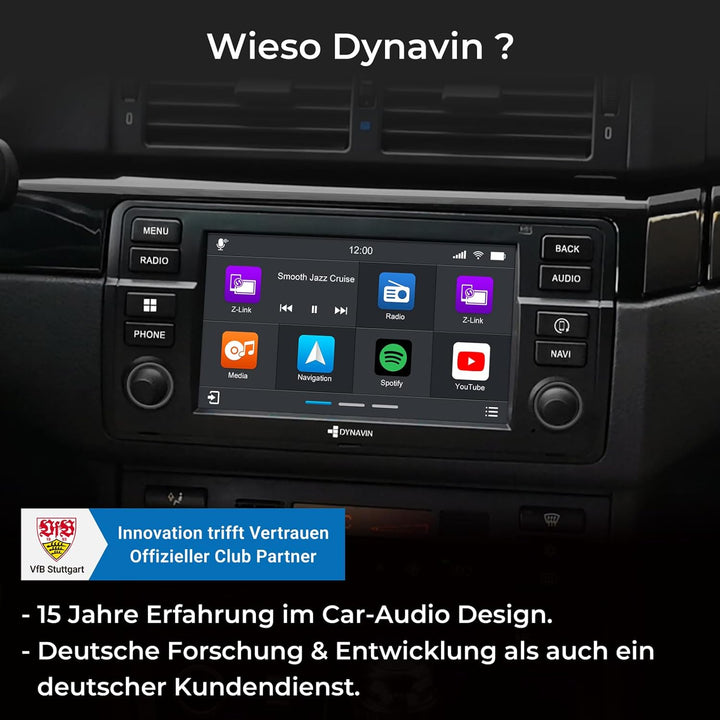 DYNAVIN Android Autoradio Navi für BMW 3er E46, mit 4 * 100W DSP Verstärker | DAB+ Radio; Kompatibel