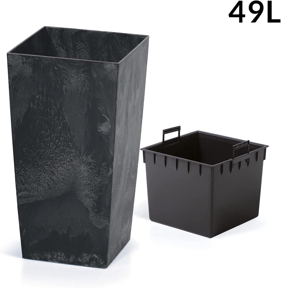 Deuba Blumentopf 49L 61x32,5x31,5cm Betonoptik Inkl. Einlegeboden Indoor Outdoor Blumenkasten Pflanz