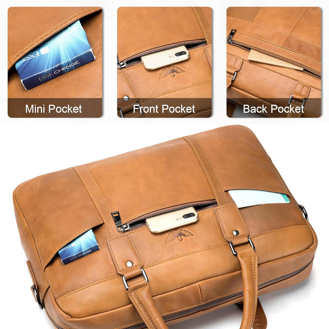 BAGZY Laptoptasche 15.6 Zoll Aktentasche Herren Umhängetasche Geschenk für Männer Handtasche für Mä