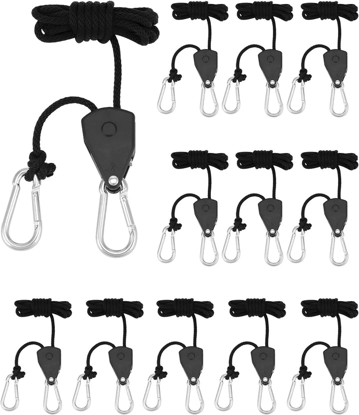 QWORK® 8 STK. Verstellbare Seilratschen mit Haken - 30kg - 1,8 m - Seilspanner zum Aufhängen von Pfl