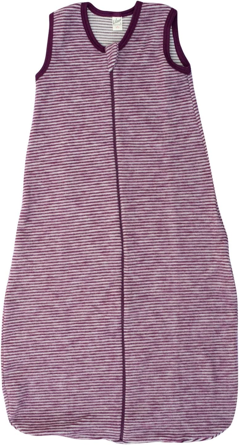 Lilano, Baby Fleece Schlafsack Ohne Arm, 100% Merinowolle (90 cm, Beere Natur) 90 cm Beere Natur, 90