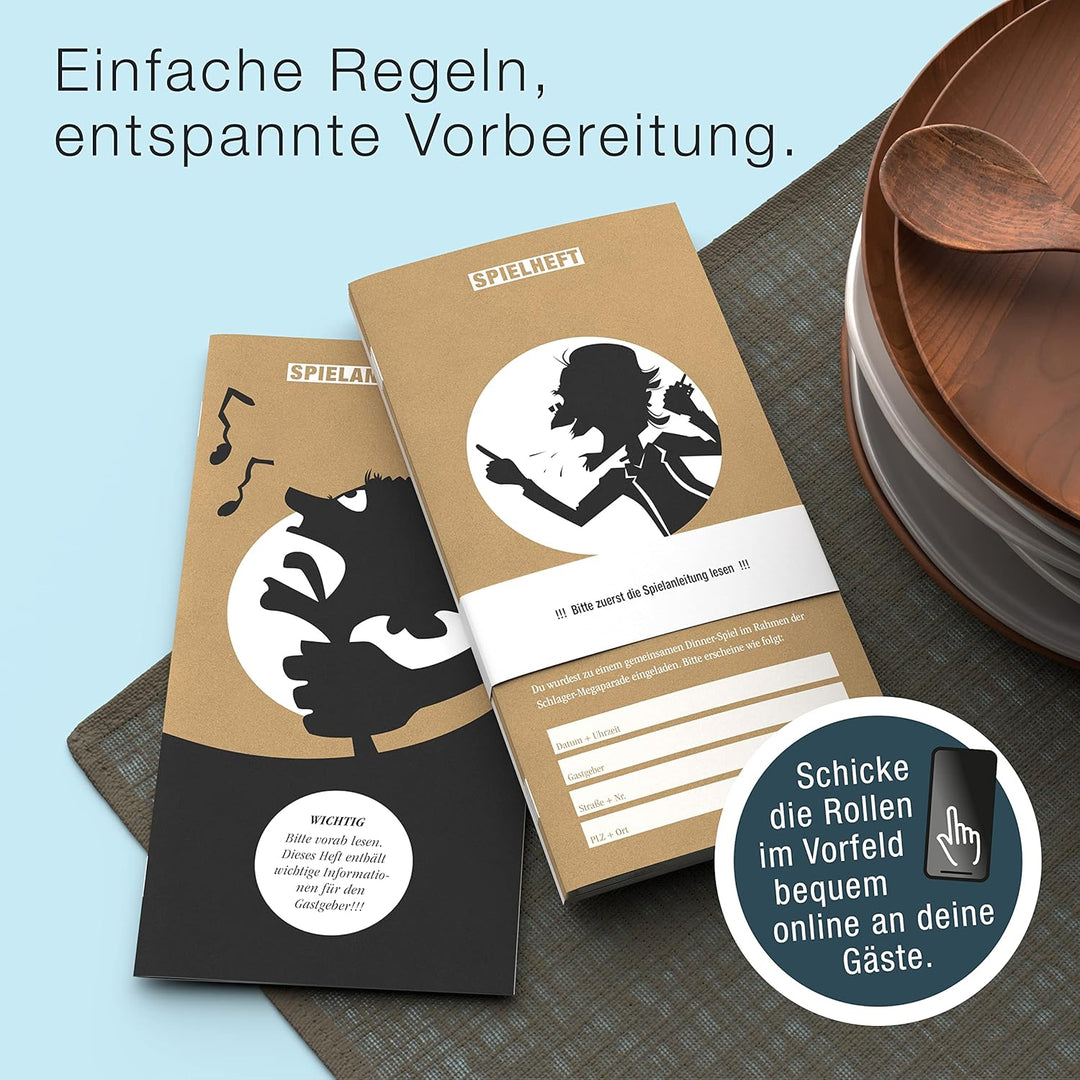 Culinario Mortale® – Ihr Herz schlug Schlager - Krimidinner für Zuhause für 5 bis 7 Personen - unter