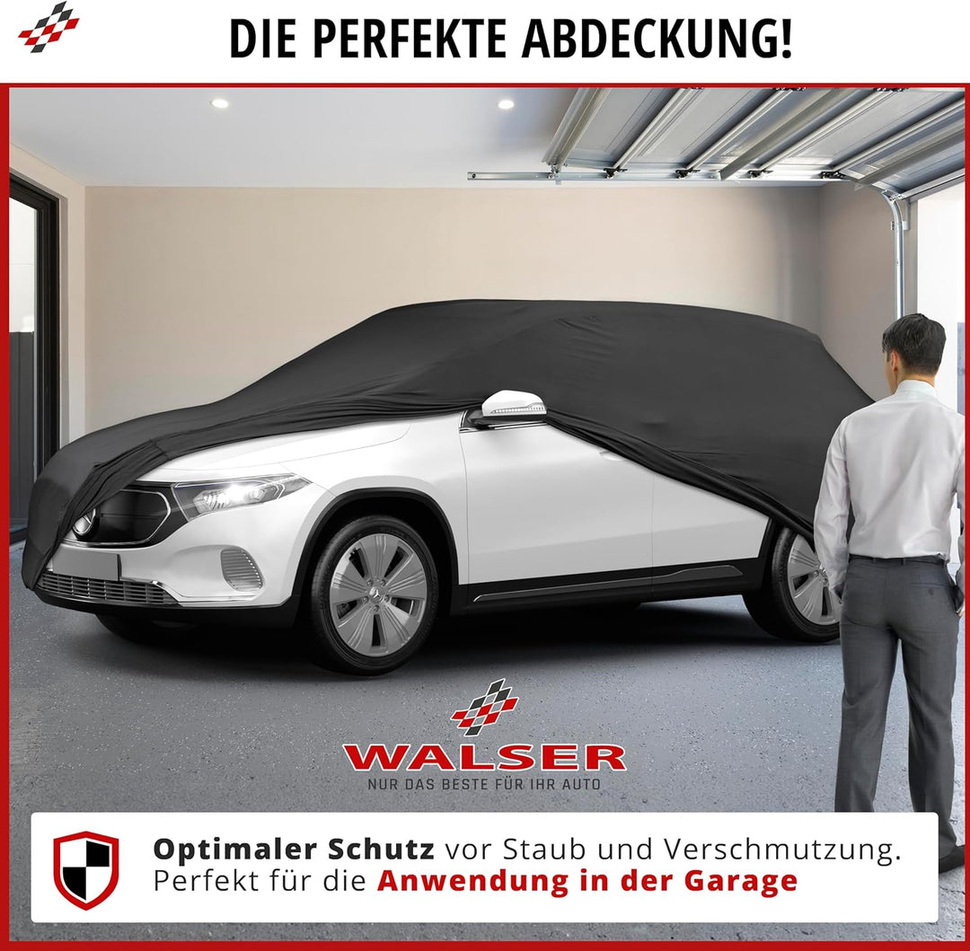 WALSER Abdeckung Auto Indoor Stretch Basic, Autoabdeckung Winter, staubdichte Autogarage Abdeckung,