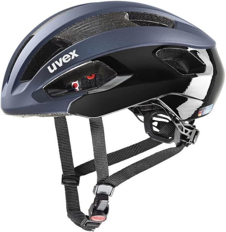 Uvex Rise CC Rennrad Fahrrad Helm matt blau/schwarz 2024 52-56 cm, 52-56 cm