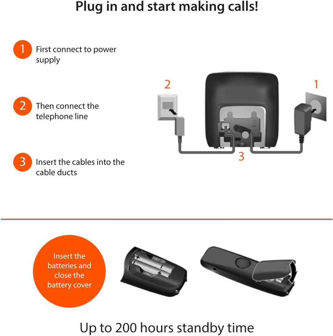 Gigaset A270A – Basic Schnurloses Heimtelefon mit grossem Display, Anrufbeantworter und Freisprechei