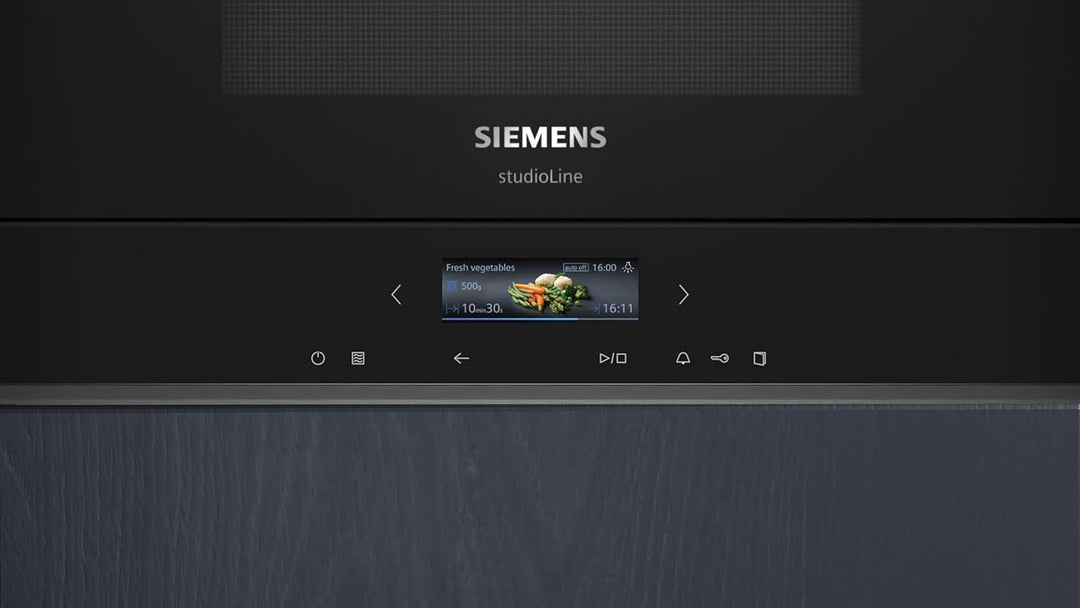 Siemens BF722L1B1 iQ700 Einbau-Mikrowelle, Schwarz, cookControl7 - Automatikprogramme, humidClean Pl
