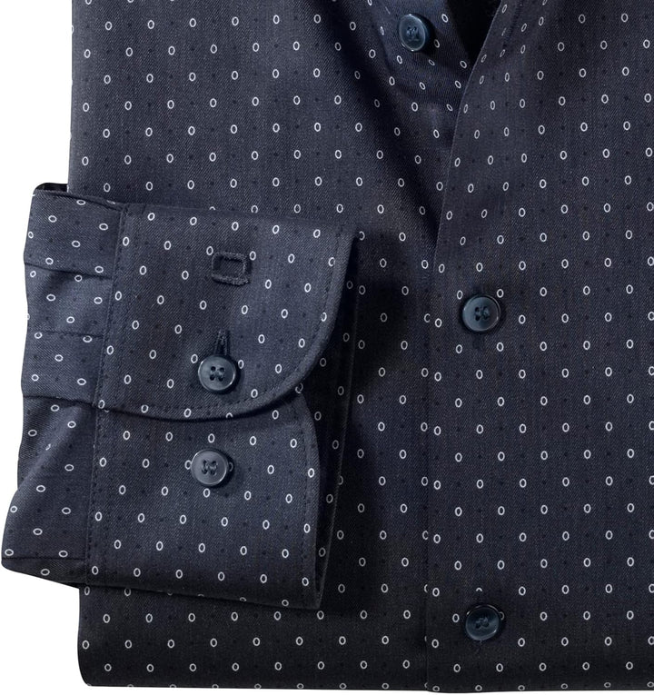 OLYMP Herren Businesshemd Level Five,Rotationsdruck,Body fit,New York Kent-2 38 Dunkelblau, 38 Dunke