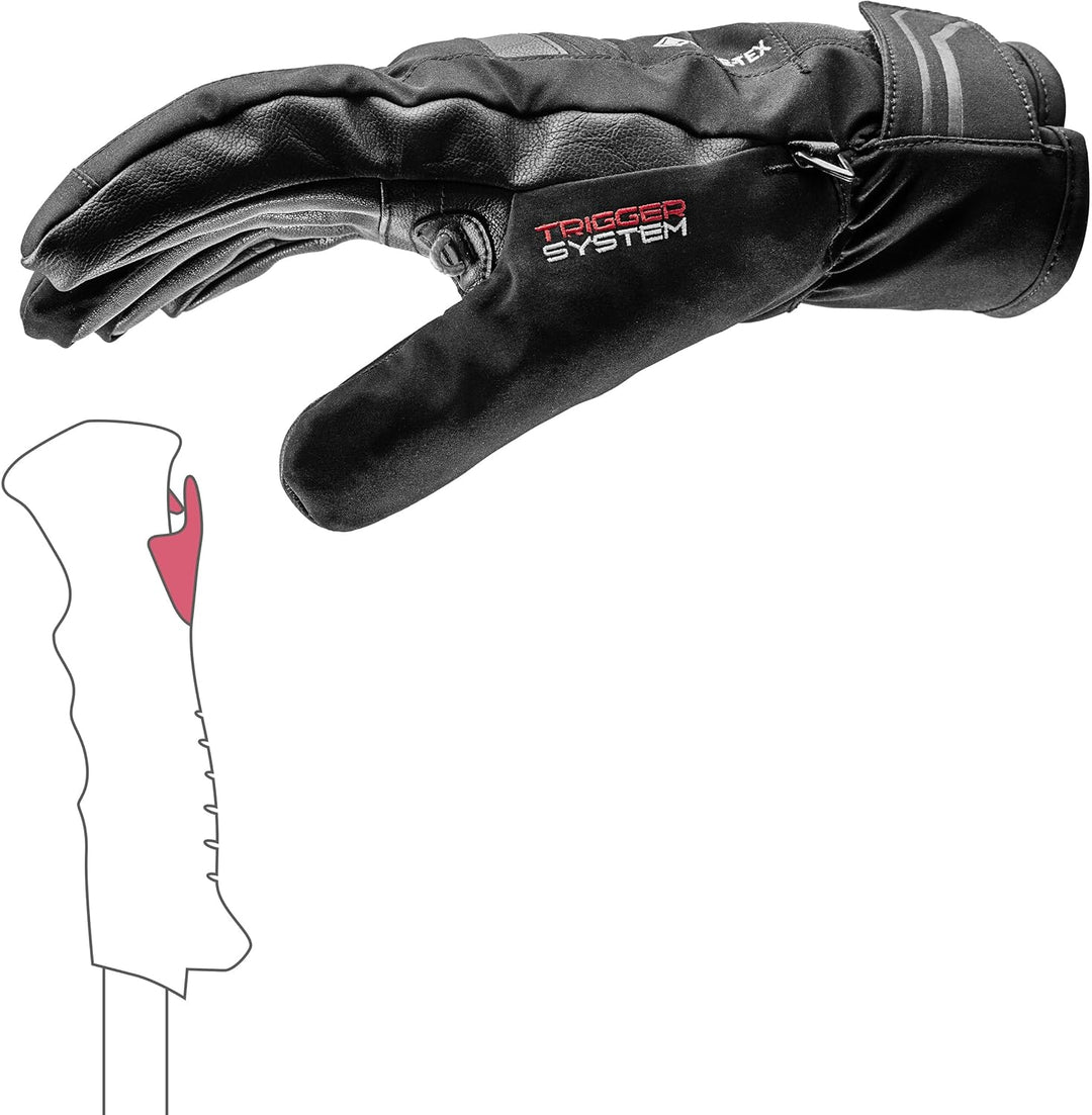 LEKI Shield 3D GTX Handschuhe Skihandschuhe Fingerhandschuhe EU 7 Schwarz, EU 7 Schwarz