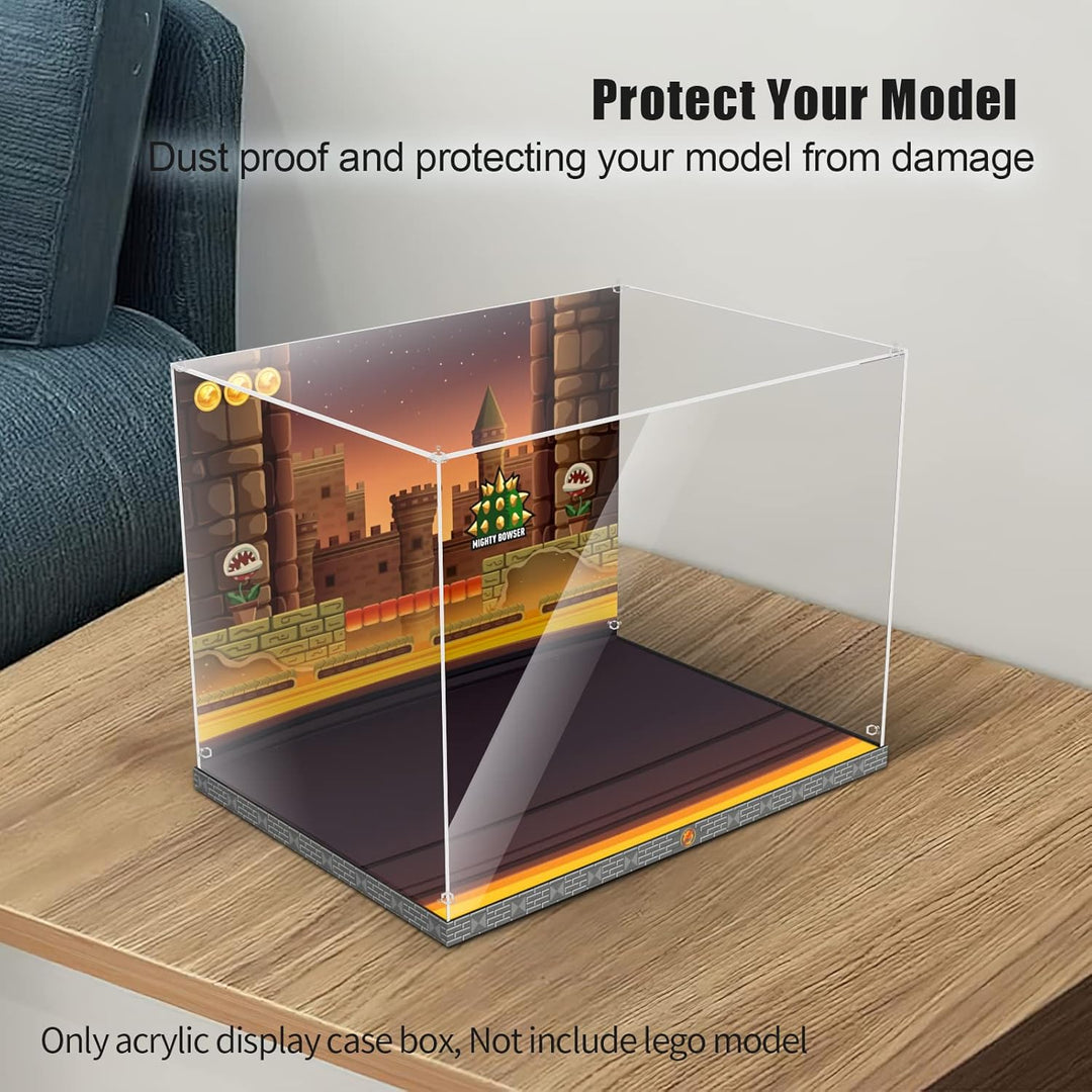 cooldac Acryl Vitrine Box für Lego 71411 Super Mario Der mächtige Bowser, staubdicht Transparent Cle