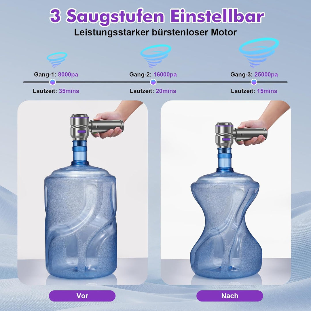 3-in-1 Handstaubsauger Akku,Auto Staubsauger Stark,18000PA Handstaubsauger Kabellos,3-Gang 200000 U/