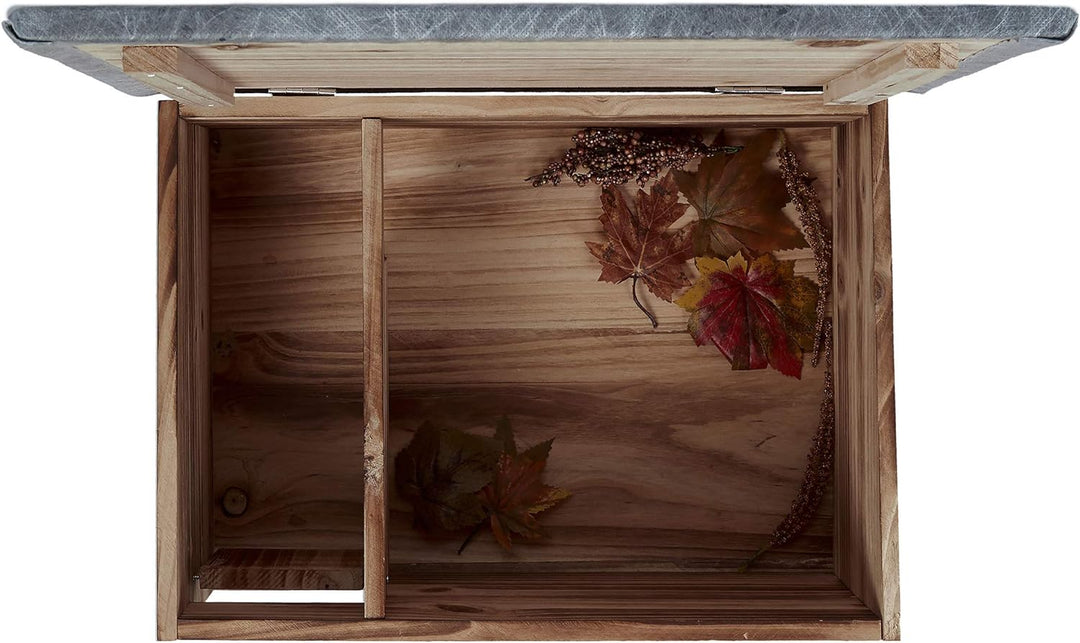 Relaxdays Igelhaus winterfest, Bausatz, Igelhütte katzensicher, Rattenklappe Labyrintheingang, HBT 2