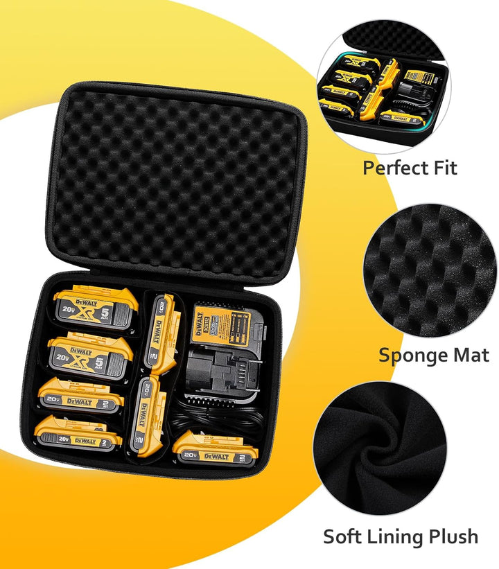 XANAD Tasche Ersatzakku Batteriekoffer für DeWalt Werkzeugakkus und Ladegerät Halter 12V M18 18V 2.0