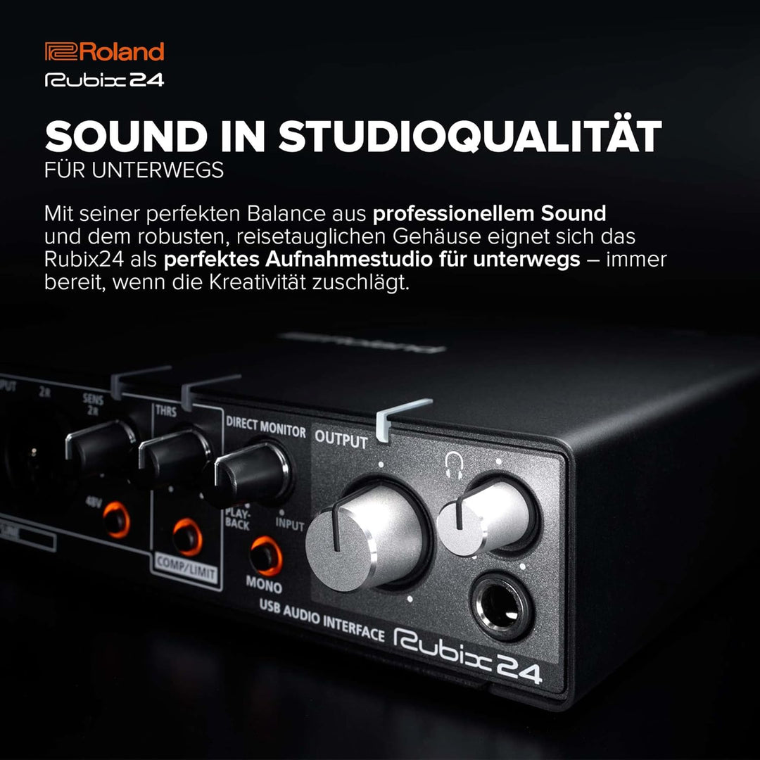 Roland RUBIX24 hochauflösendes Interface mit 2 Ein- und 4 Ausgängen, Hi-Res Interface für Mac, PC un