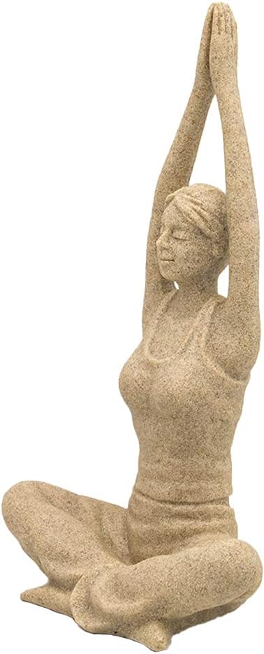 ANCLLO Statuen Skulptur Figuren Statuetten, kreatives Harz Seitwärts Gebet Yoga Mädchen Charakter Fi