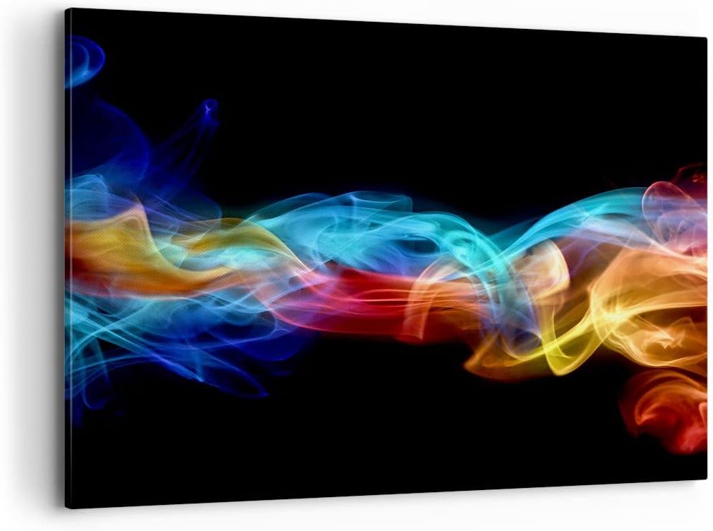 Bilder auf Leinwand 100x70cm Leinwandbild Abstrakt luft bunt figur Gross Wanddeko Bild Schlafzimmer