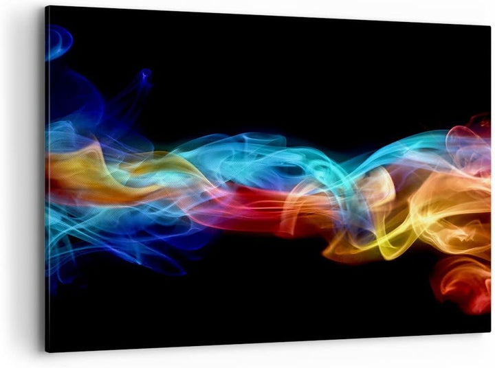 Bilder auf Leinwand 100x70cm Leinwandbild Abstrakt luft bunt figur Gross Wanddeko Bild Schlafzimmer