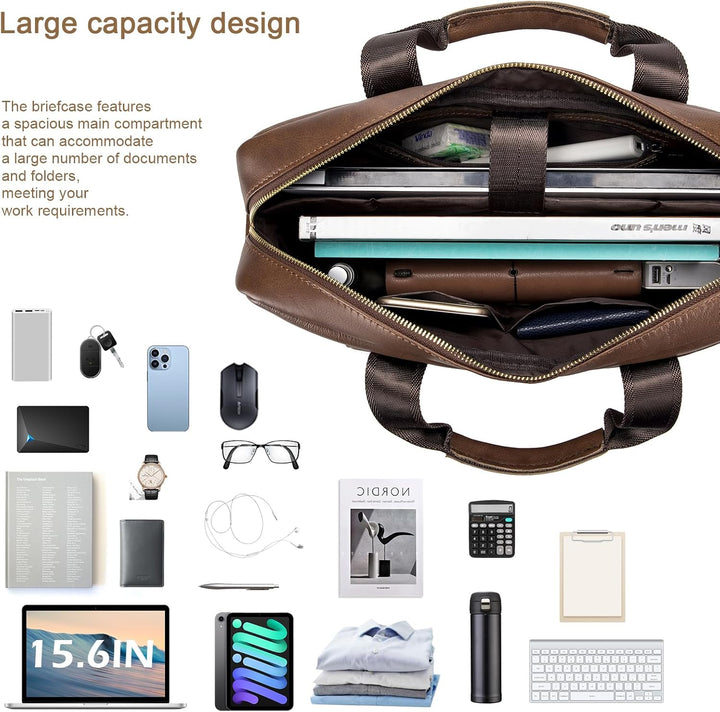 BAGZY Laptoptasche 15.6 Zoll Aktentasche Herren Umhängetasche Geschenk für Männer Handtasche für Mä