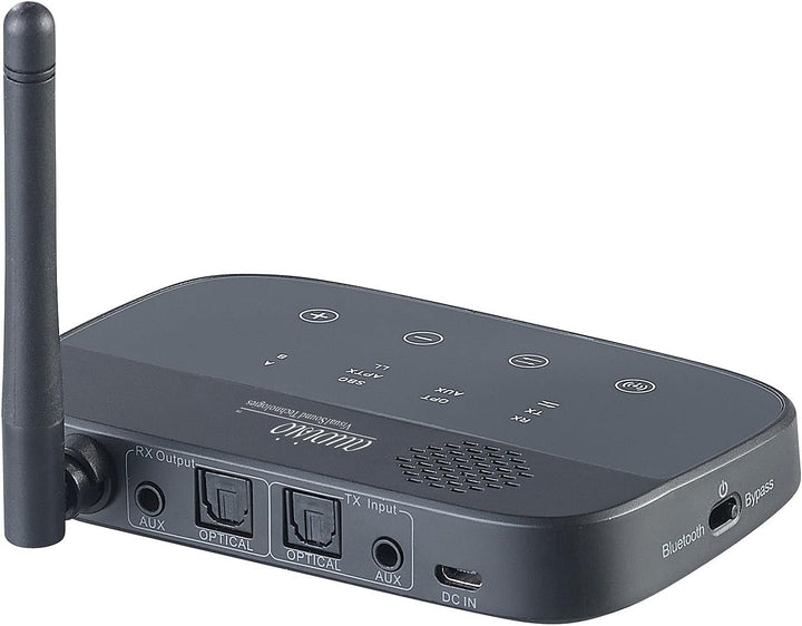 auvisio Transmitter, Bluetooth: 2in1-Audio-Sender & -Empfänger, Bluetooth 4.2, aptX, 100 m Reichweit