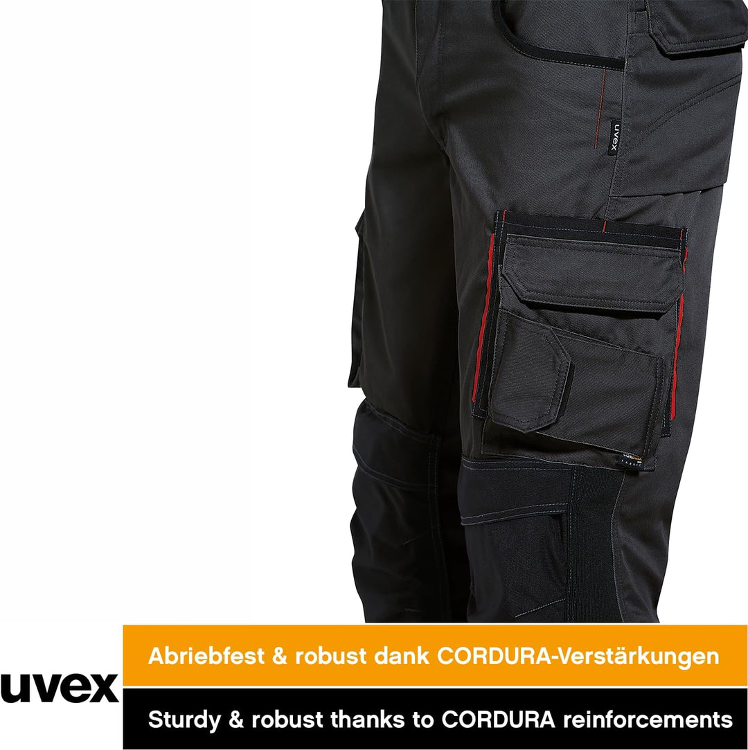 uvex Tune-up Herren-Arbeitshose lang - Männer-Arbeitshosen mit Stretch-Bund - Bundhose mit Kniepolst