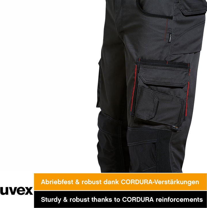 uvex Tune-up Herren-Arbeitshose lang - Männer-Arbeitshosen mit Stretch-Bund - Bundhose mit Kniepolst